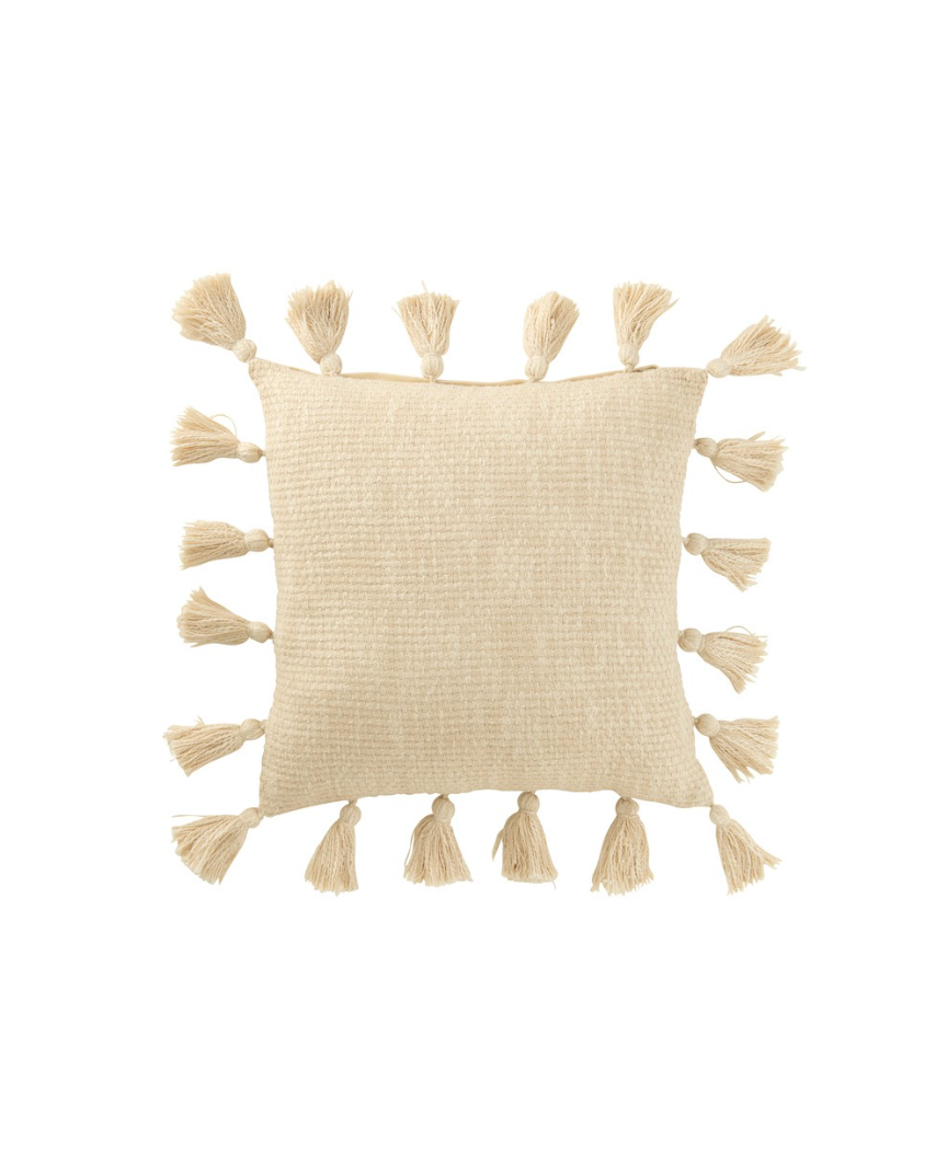 coussin-beige-pompon-Soror-La-Boutique