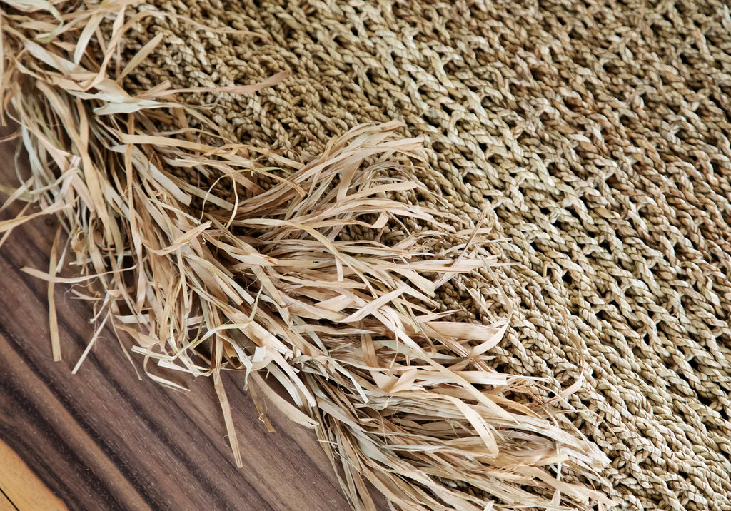 Tapis à franges en raphia - Naturel - 180x240cm